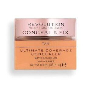 Makeup Revolution Conceal & Fix Ultimate Coverage Concealer - Tan - Brand New